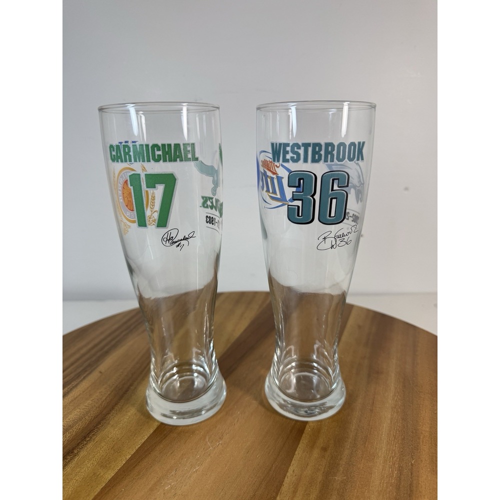 Philadelphia Eagles NFL Miller Lite Signature Beer Glass Westbrook Carmichael